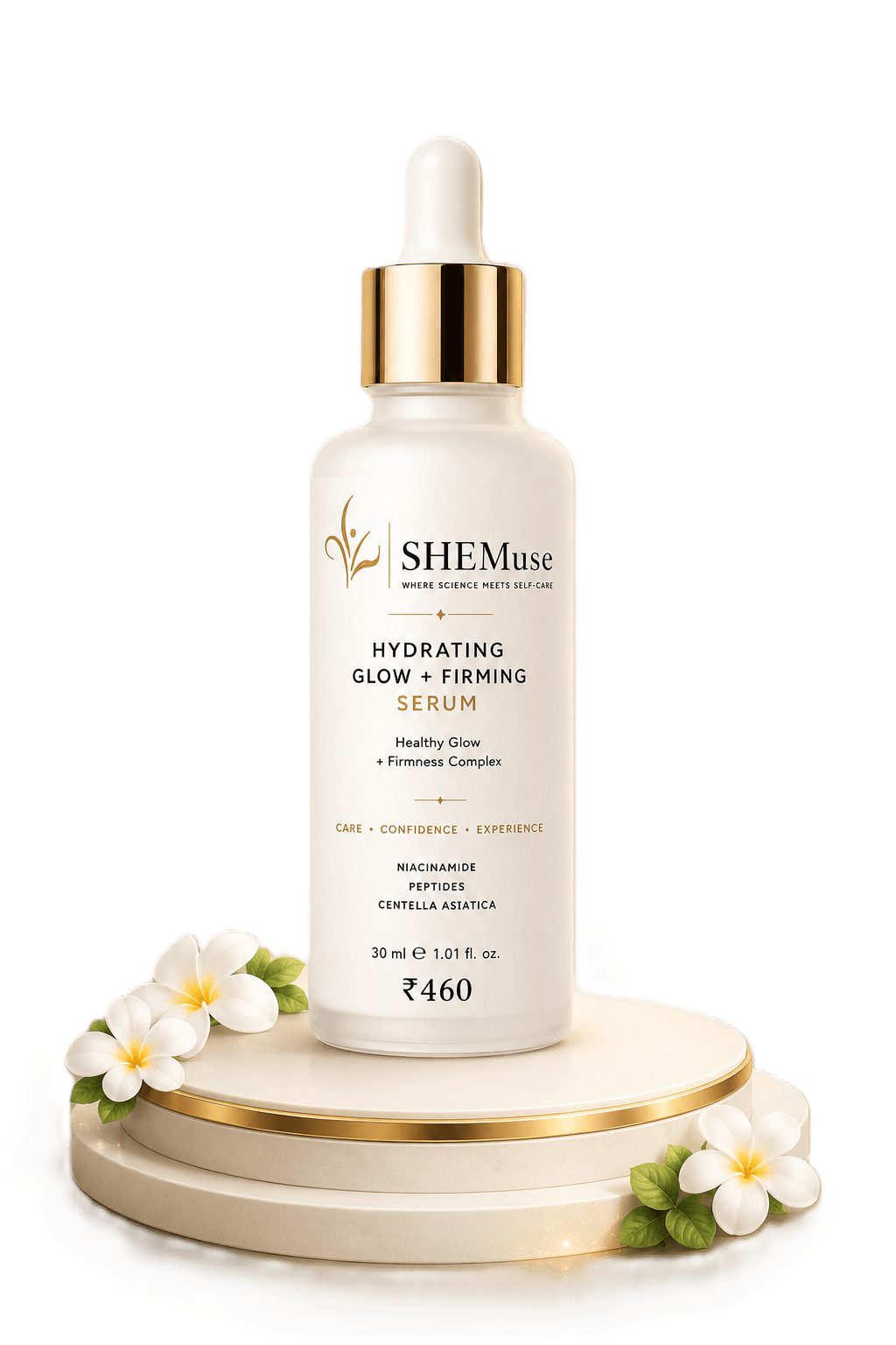 SHEMuse Glow & Tightening Serum on Pedestal