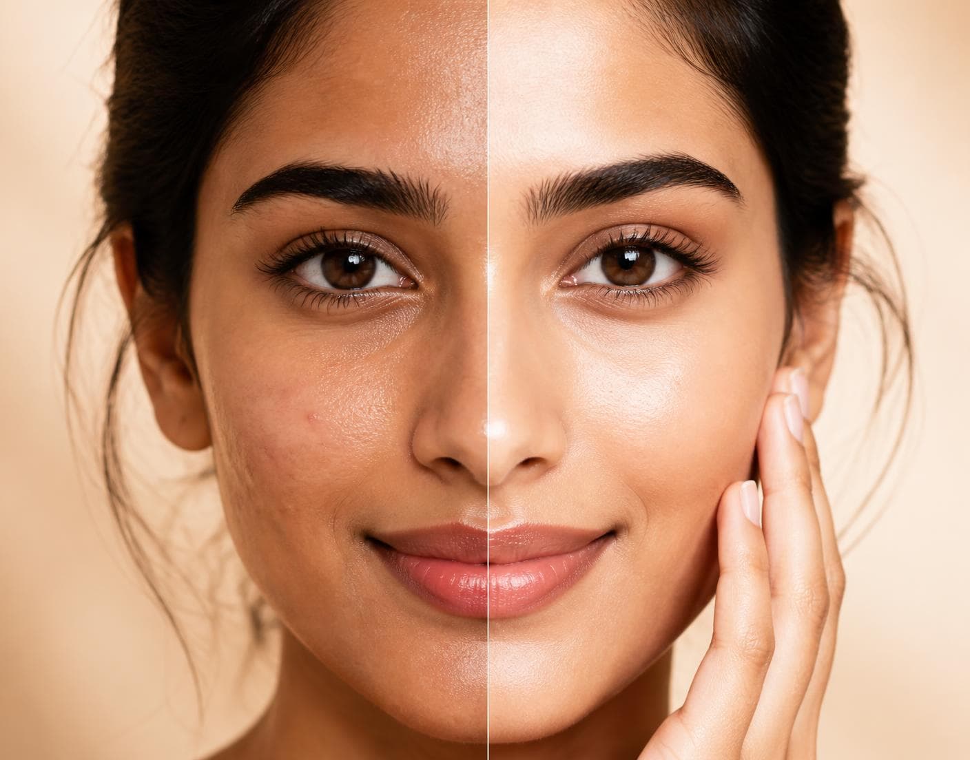 Glowing, healthy skin model